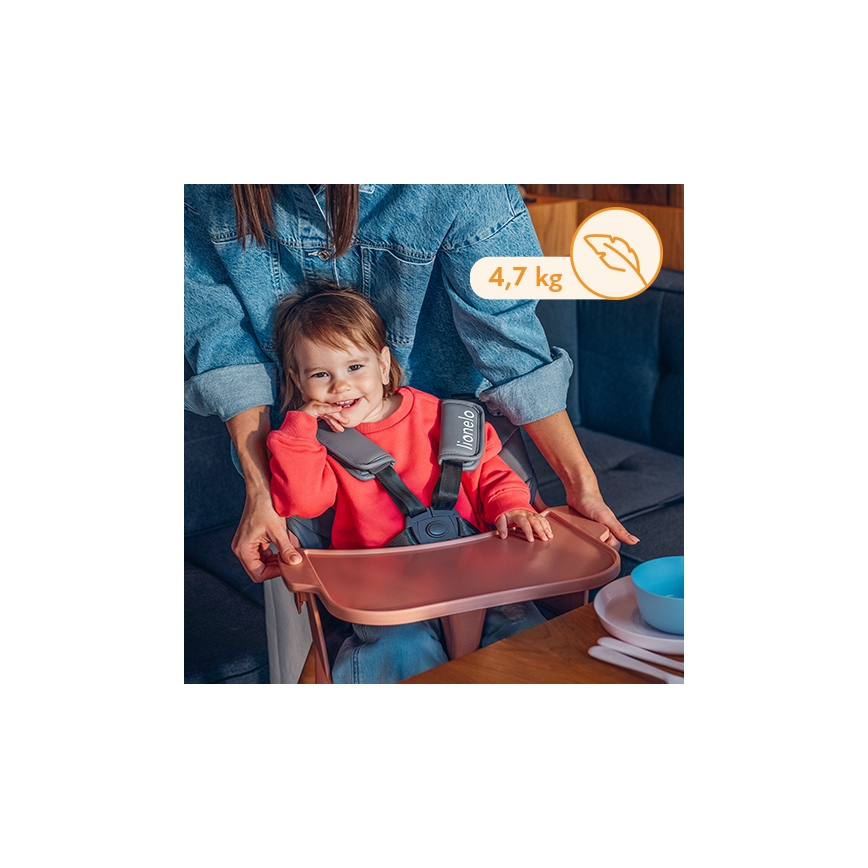 Lionelo - Kinderhochstuhl 2-in-1 KOEN Pink Rose