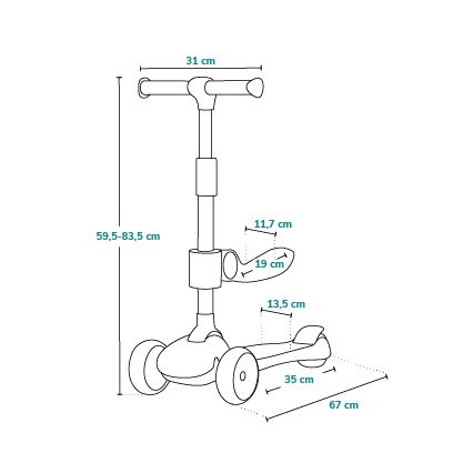 Lionelo - Kinderroller 2-in-1 FRANKY weiß/beige