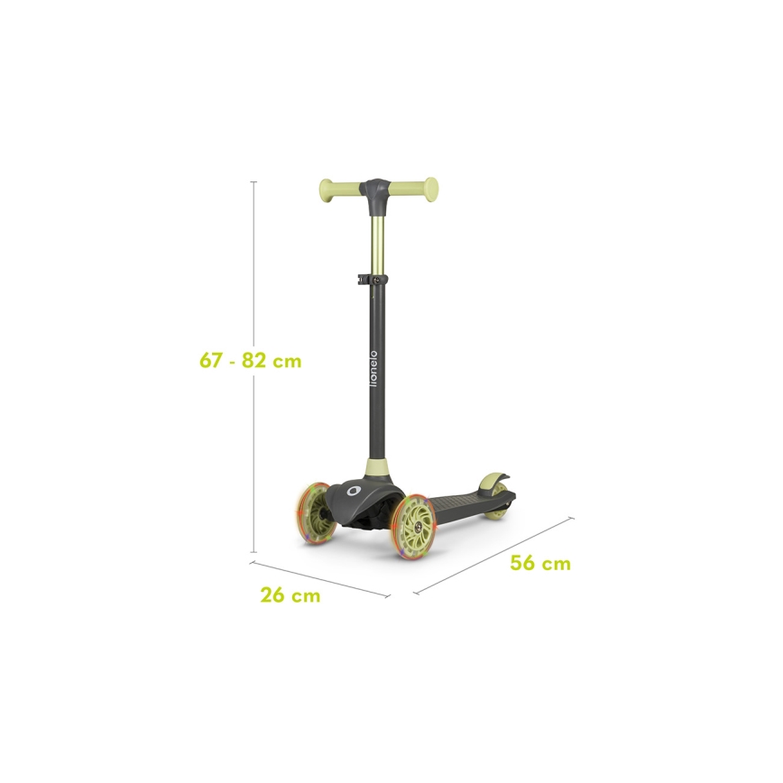 Lionelo - Kinderroller JESSY 3xAA grau/grün