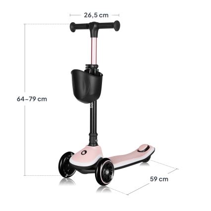Lionelo - Kinderroller MEY 3xAAA Pink Rose