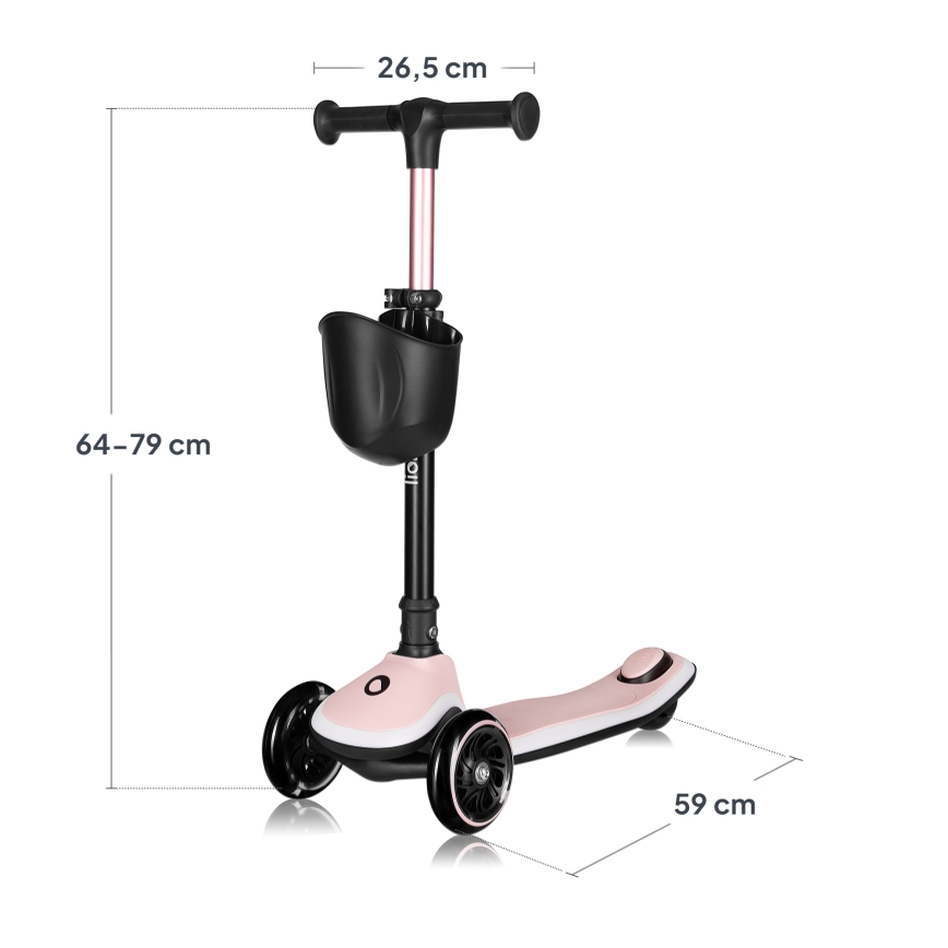 Lionelo - Kinderroller MEY 3xAAA Pink Rose