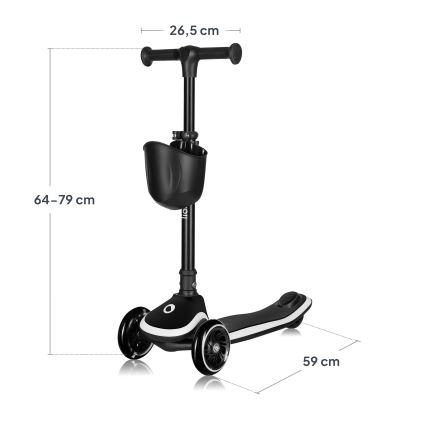 Lionelo - Kinderroller MEY 3xAAA Schwarz Onyx