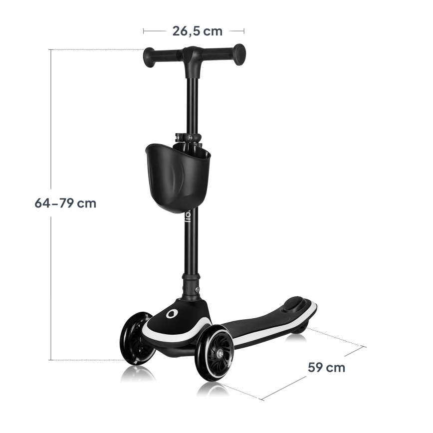 Lionelo - Kinderroller MEY 3xAAA Schwarz Onyx