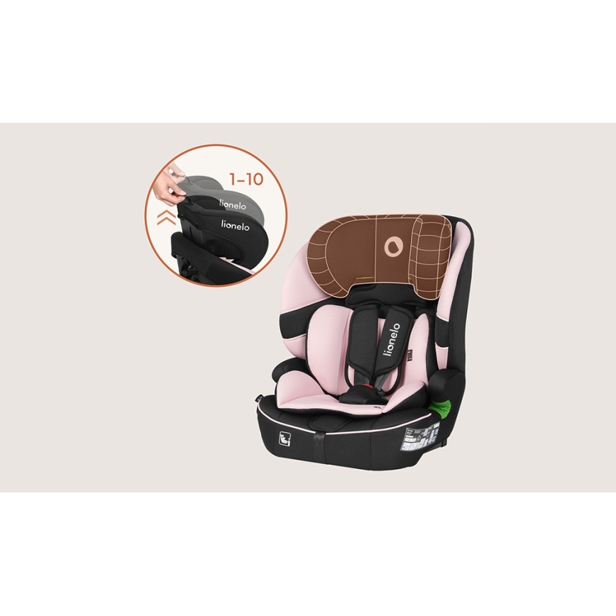 Lionelo - Kindersitz BILLY i-Size 76-150 cm Babyrosa