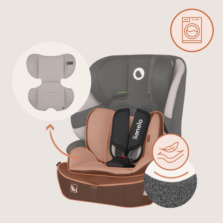Lionelo - Kindersitz BILLY i-Size 76-150 cm Beige Latte