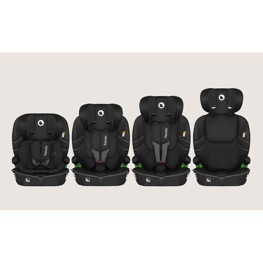 Lionelo - Kindersitz BILLY i-Size 76-150 cm Schwarz Carbon