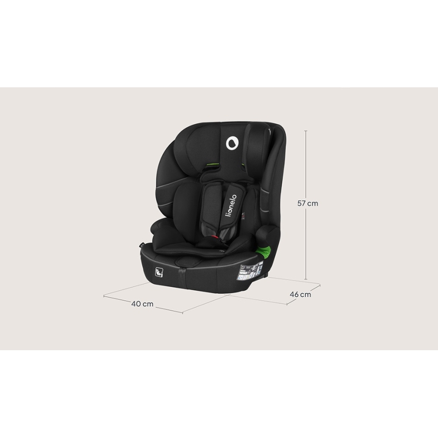 Lionelo - Kindersitz BILLY i-Size 76-150 cm Schwarz Carbon