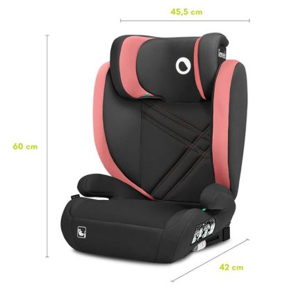 Lionelo - Kindersitz HUGO i-Size 100-150 cm Schwarz/Rosa