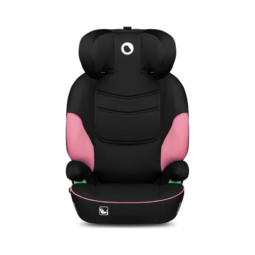 Lionelo - Kindersitz LARS i-Size für 100–150 cm, Schwarz/Rosa