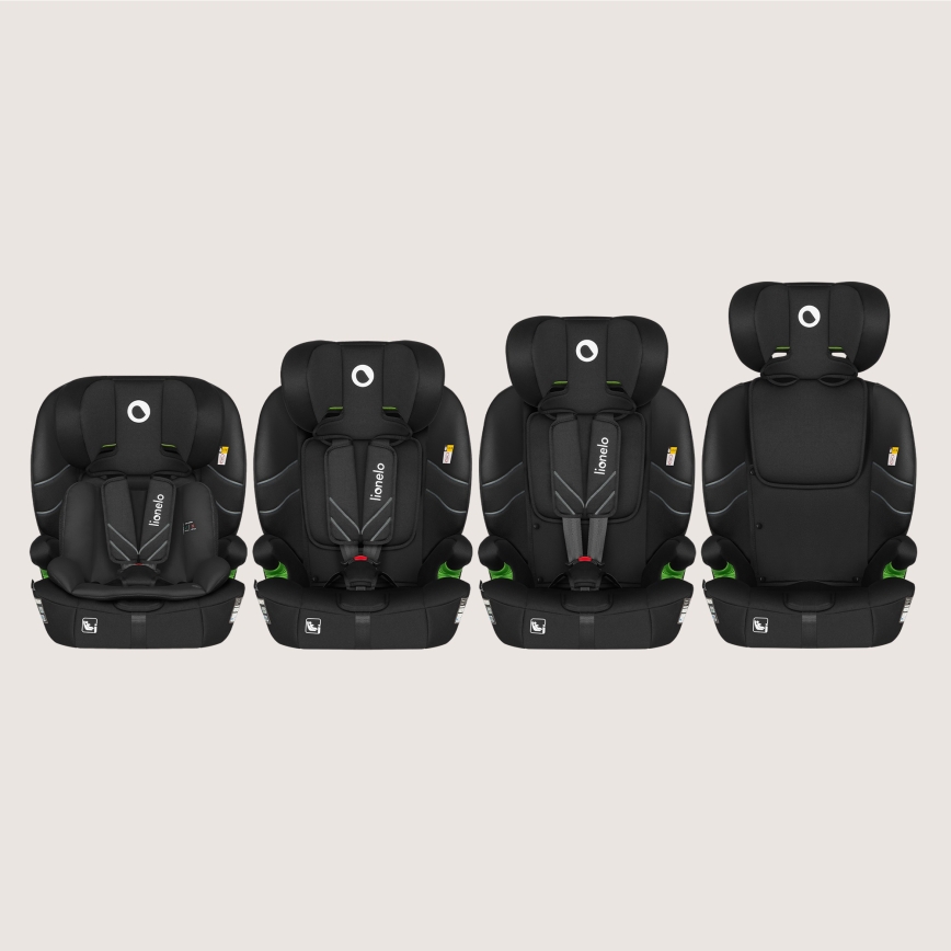 Lionelo - Kindersitz LEVI FIX i-Size 76-150 cm Schwarz Carbon