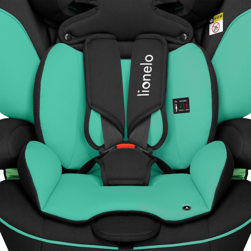 Lionelo - Kindersitz LEVI i-Size 76-150 cm Green Emerald