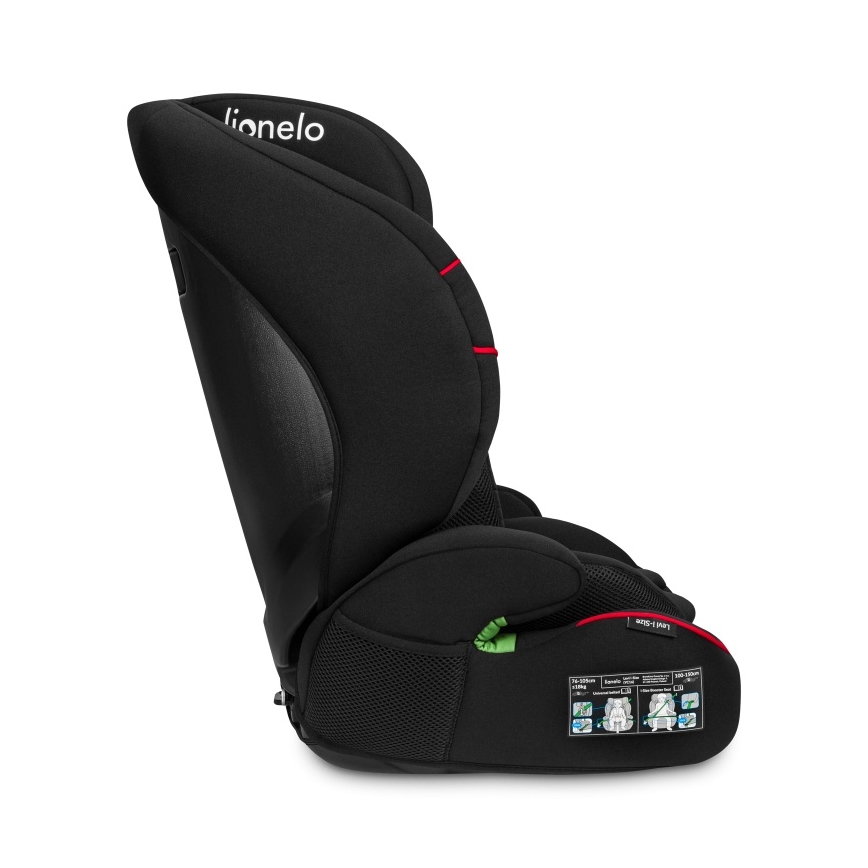 Lionelo - Kindersitz LEVI i-Size 76-150 cm Sportliches Schwarz