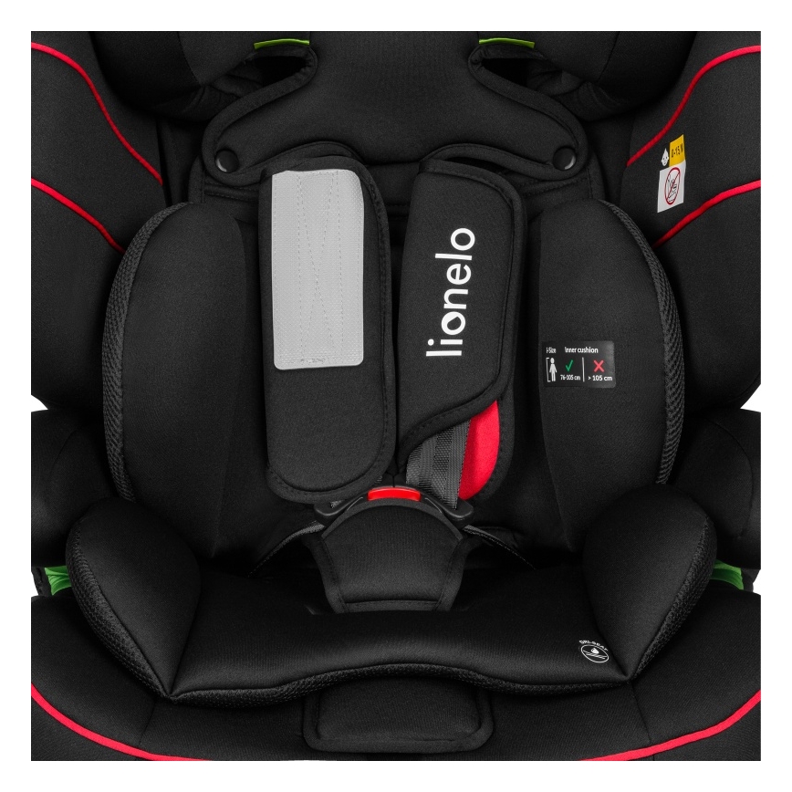Lionelo - Kindersitz LEVI i-Size 76-150 cm Sportliches Schwarz