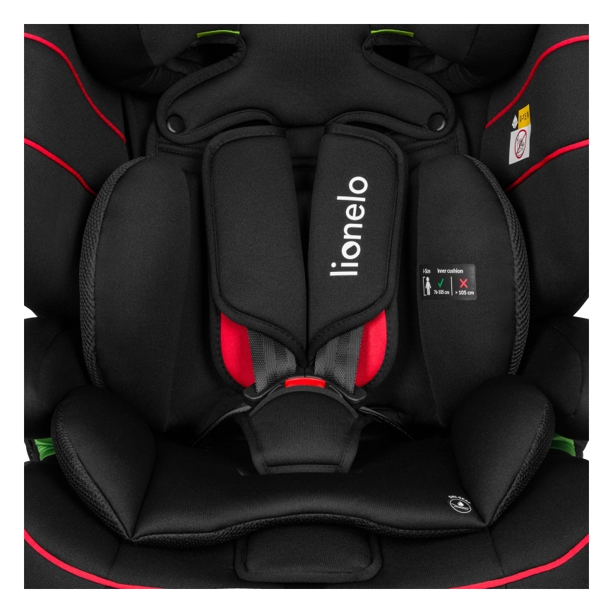 Lionelo - Kindersitz LEVI i-Size 76-150 cm Sportliches Schwarz