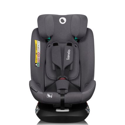 Lionelo - Drehbarer Kindersitz mit Basis BASTIAAN ONE i-Size 40-150 cm Steingrau