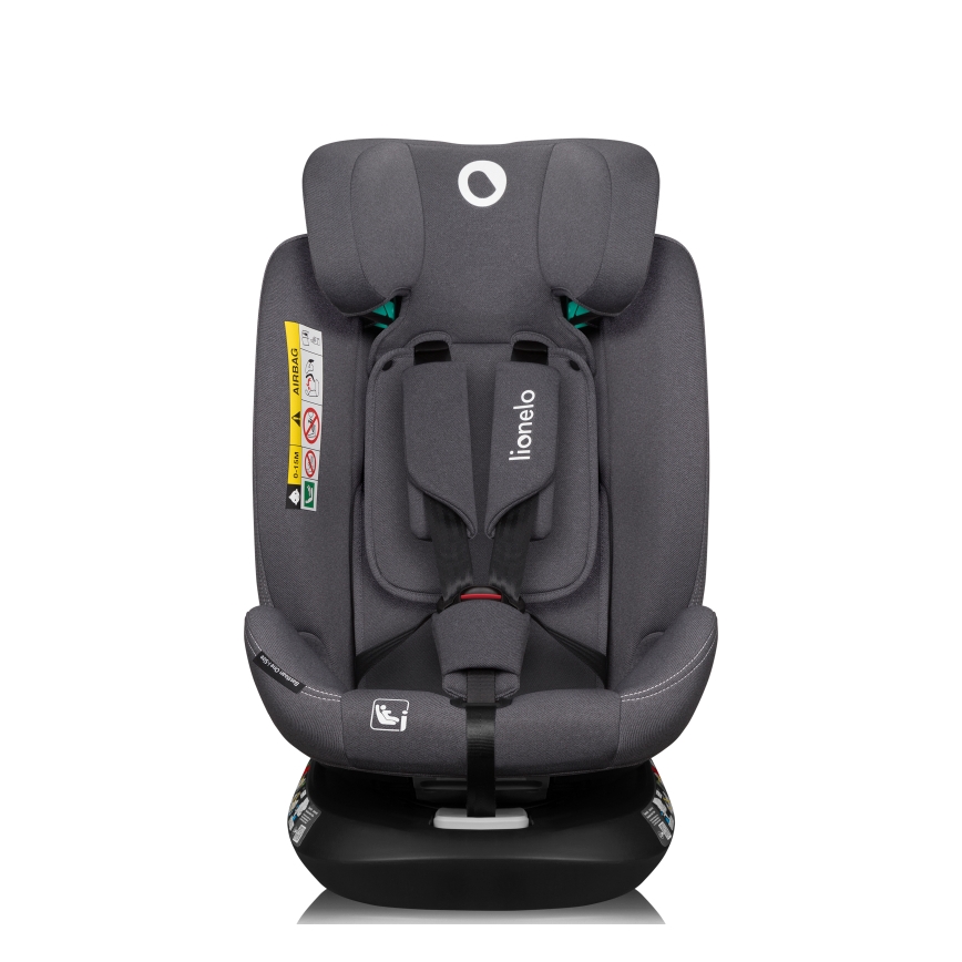 Lionelo - Drehbarer Kindersitz mit Basis BASTIAAN ONE i-Size 40-150 cm Steingrau