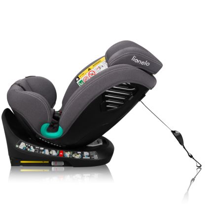 Lionelo - Drehbarer Kindersitz mit Basis BASTIAAN ONE i-Size 40-150 cm Steingrau