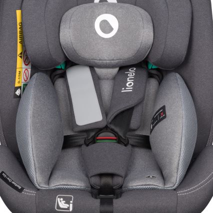 Lionelo - Drehbarer Kindersitz mit Basis BASTIAAN ONE i-Size 40-150 cm Steingrau