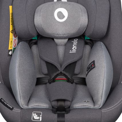 Lionelo - Drehbarer Kindersitz mit Basis BASTIAAN ONE i-Size 40-150 cm Steingrau