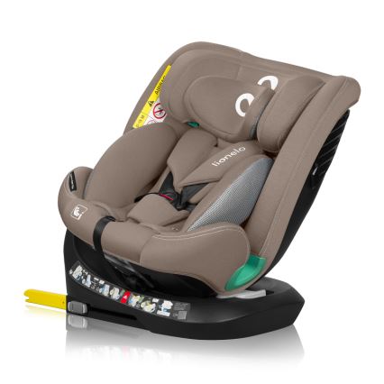 Lionelo - Drehbarer Kindersitz mit Basis BASTIAAN ONE i-Size 40-150 cm Sandbeige