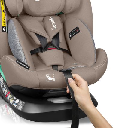 Lionelo - Drehbarer Kindersitz mit Basis BASTIAAN ONE i-Size 40-150 cm Sandbeige