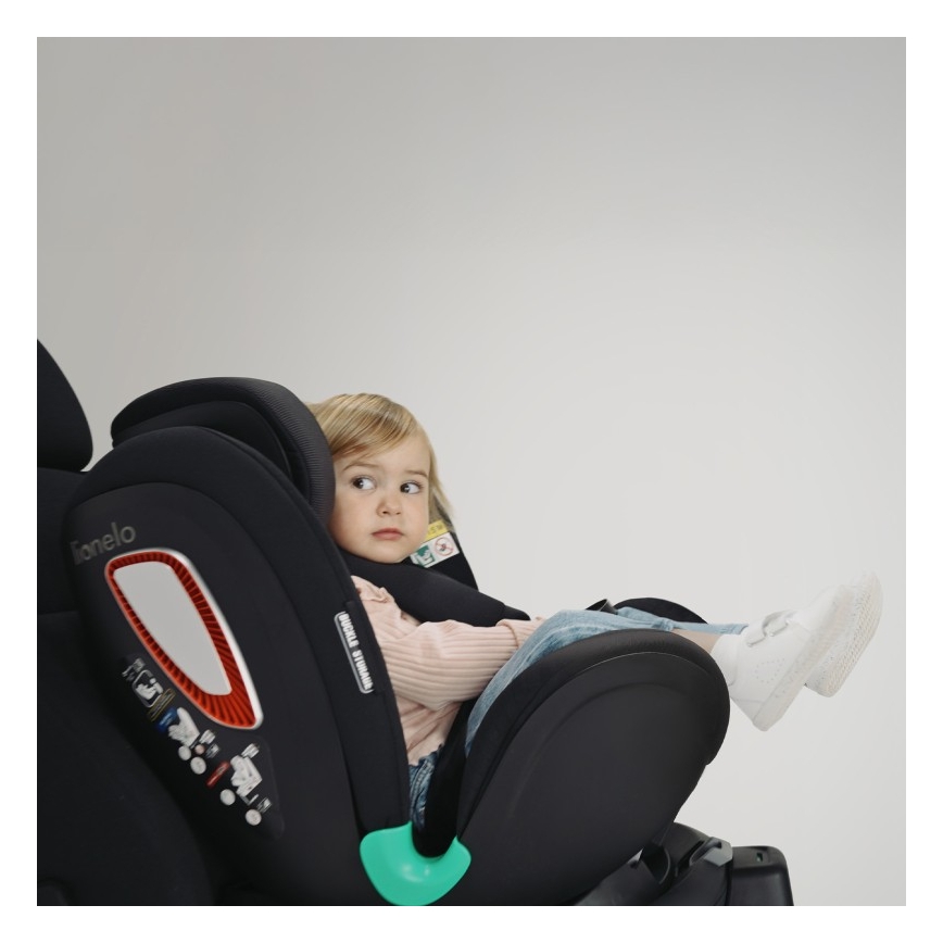 Lionelo - Autokindersitz mit drehbarer Basis ANTOON PLUS i-Size 40-105 cm Black Onyx