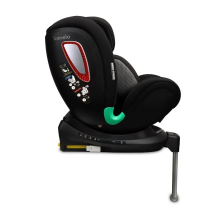 Lionelo - Autokindersitz mit drehbarer Basis ANTOON PLUS i-Size 40-105 cm Black Onyx