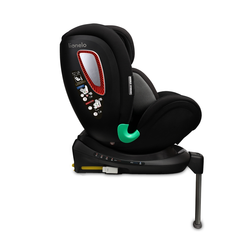 Lionelo - Autokindersitz mit drehbarer Basis ANTOON PLUS i-Size 40-105 cm Black Onyx