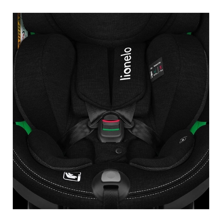 Lionelo - Kindersitz mit drehbarer Basis HARMONY i-Size 40-150 cm schwarz
