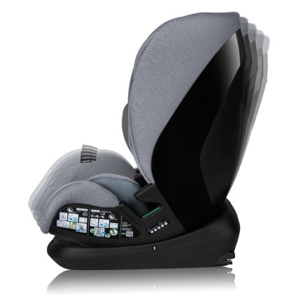 Lionelo - Kindersitz mit drehbarer Basis LAVENDER i-Size 76-150 cm Steingrau