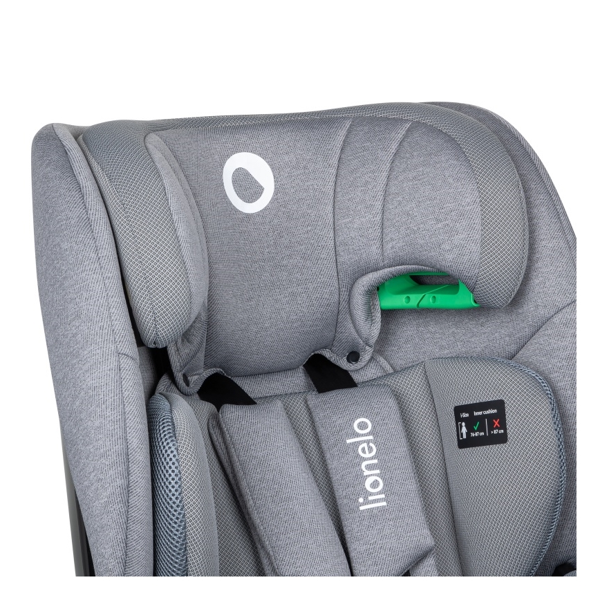 Lionelo - Kindersitz mit drehbarer Basis LAVENDER i-Size 76-150 cm Steingrau