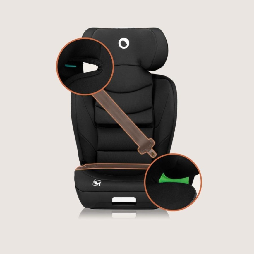 Lionelo - Kindersitz NEAL i-Size 100-150 cm Schwarz Carbon