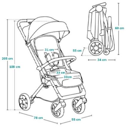 Lionelo - Kinderwagen CLOE schwarz/blau/golden