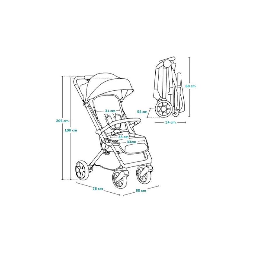 Lionelo - Kinderwagen CLOE schwarz/blau/golden