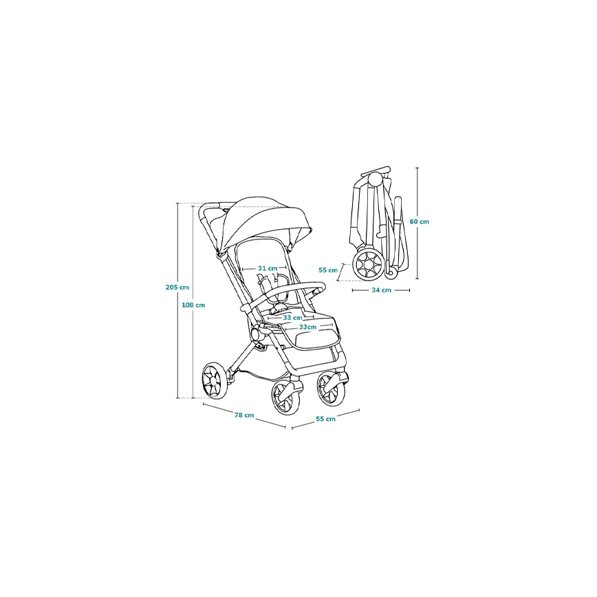Lionelo - Kinderwagen CLOE schwarz/golden