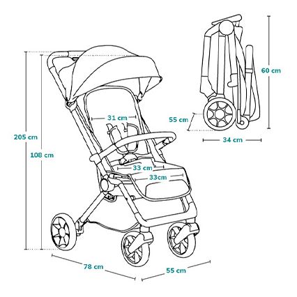 Lionelo - Kinderwagen CLOE schwarz/grau
