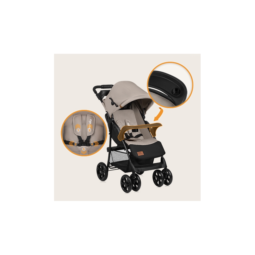 Lionelo - Kinderwagen EMMA PLUS beige/schwarz