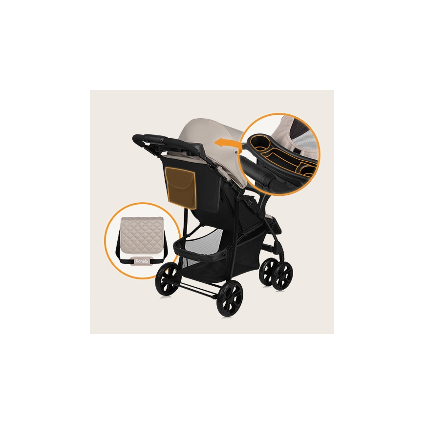 Lionelo - Kinderwagen EMMA PLUS beige/schwarz