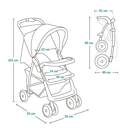 Lionelo - Kinderwagen EMMA PLUS beige/schwarz