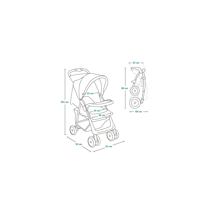Lionelo - Kinderwagen EMMA PLUS beige/schwarz