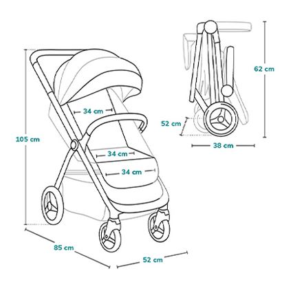 Lionelo - Kinderwagen INGRID beige/schwarz