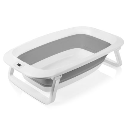 Lionelo - Klappbare Baby-Badewanne mit Thermometer BABY BUBBLE 2x LR44 Taubengrau