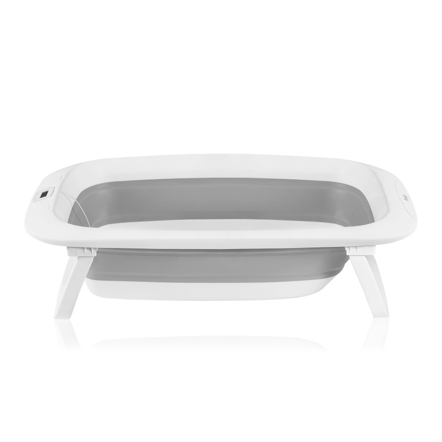 Lionelo - Klappbare Baby-Badewanne mit Thermometer BABY BUBBLE 2x LR44 Taubengrau