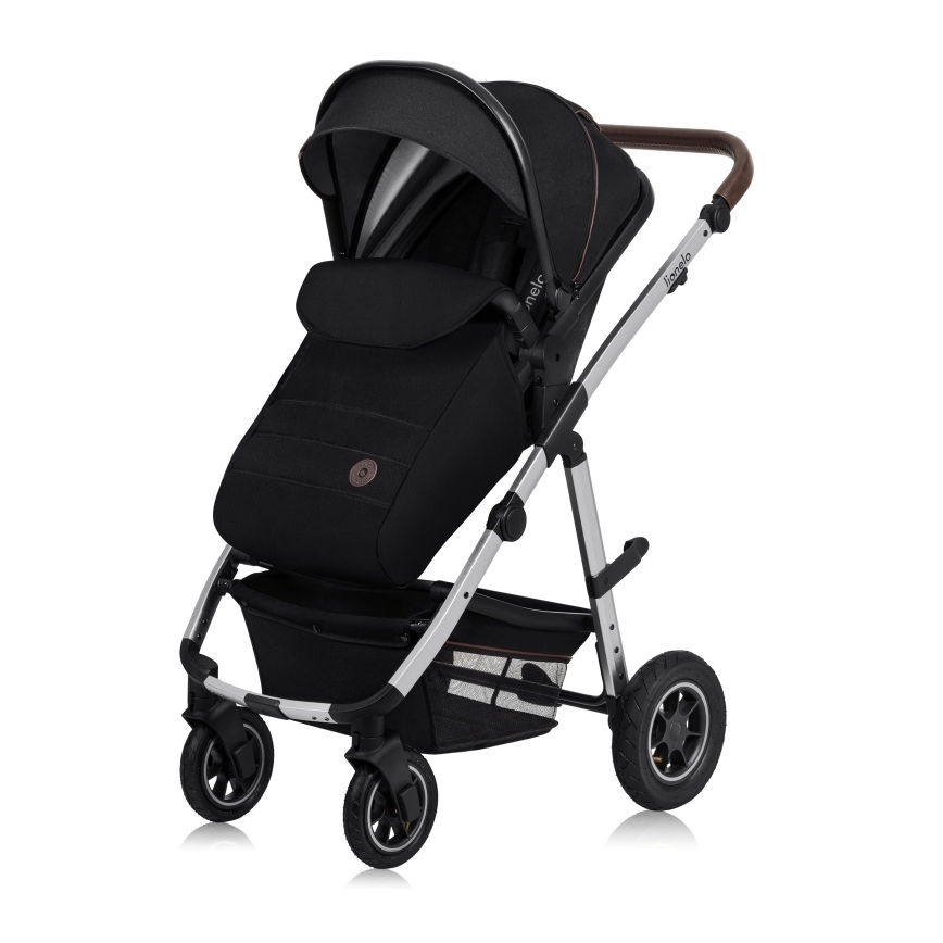 Lionelo - Kombi-Kinderwagen 2-in-1 AMBER Schwarz/Silber