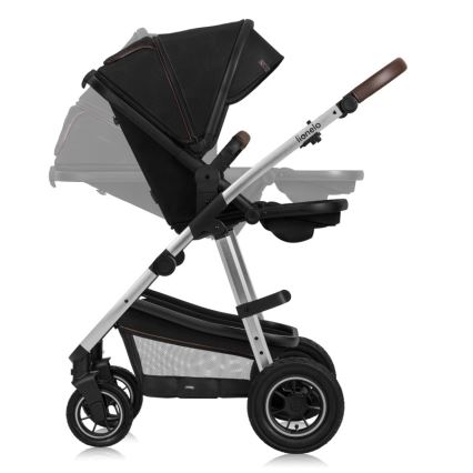 Lionelo - Kombi-Kinderwagen 2-in-1 AMBER Schwarz/Silber