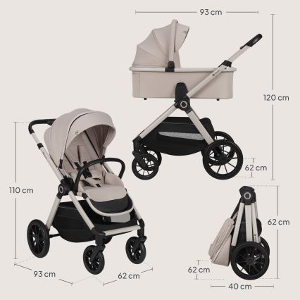 Lionelo - Kombi-Kinderwagen 2-in-1 LAYLA Sandbeige