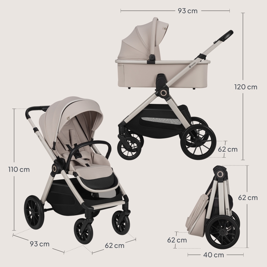 Lionelo - Kombi-Kinderwagen 2-in-1 LAYLA Sandbeige