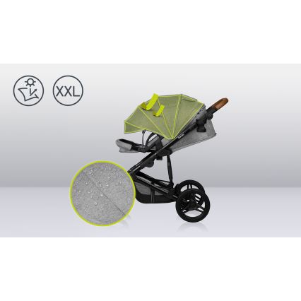 Lionelo - Kombi-Kinderwagen 2-in-1 MARI TOUR Grey Stone