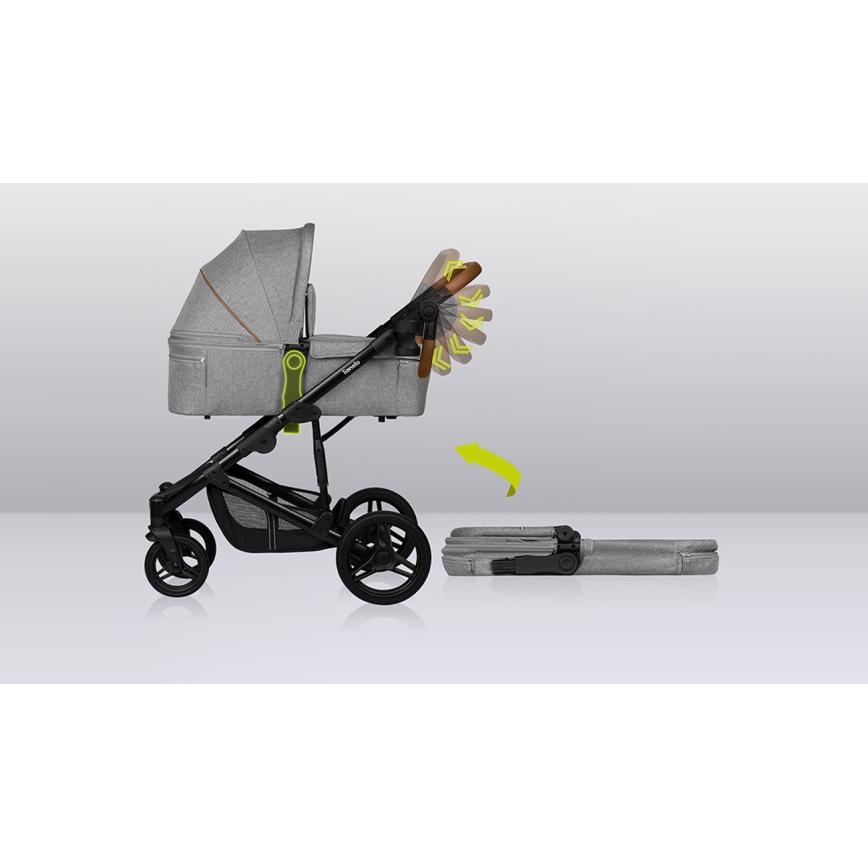 Lionelo - Kombi-Kinderwagen 2-in-1 MARI TOUR Grey Stone