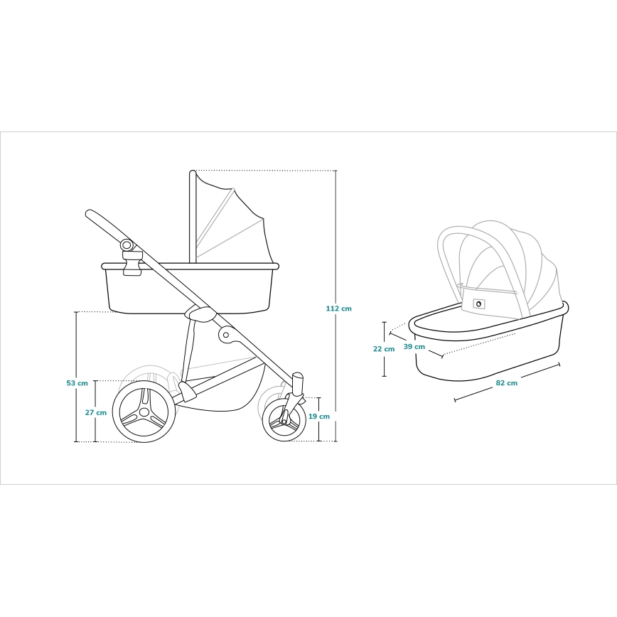 Lionelo - Kombi-Kinderwagen 2-in-1 MARI TOUR Grey Stone